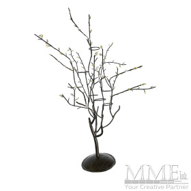 Tall Black Iron Candle Centerpiece